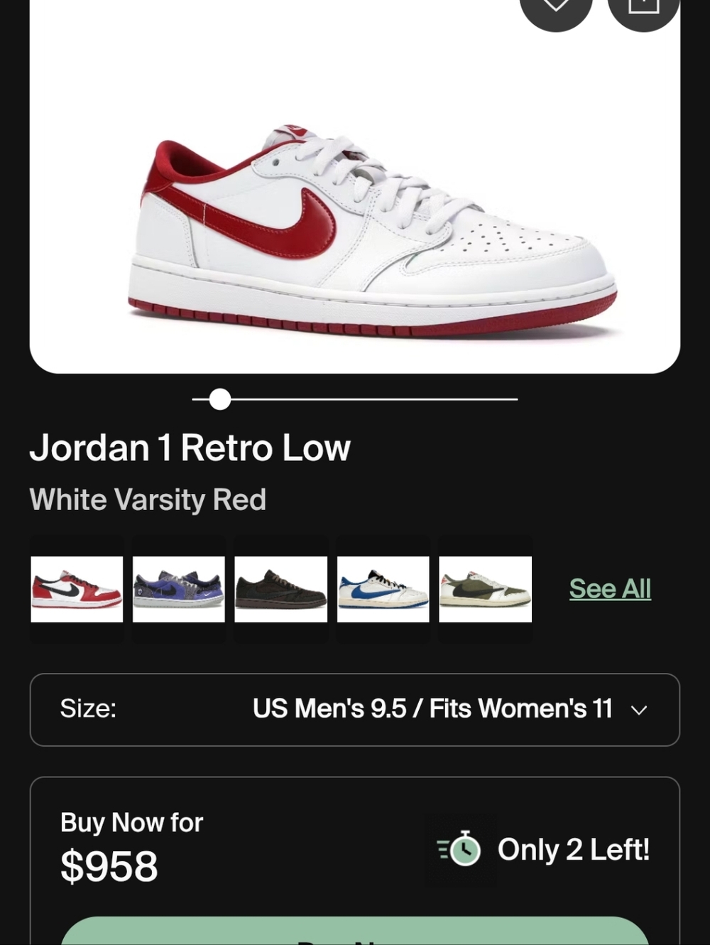 Nike Air Jordan 1 Low - White/Red